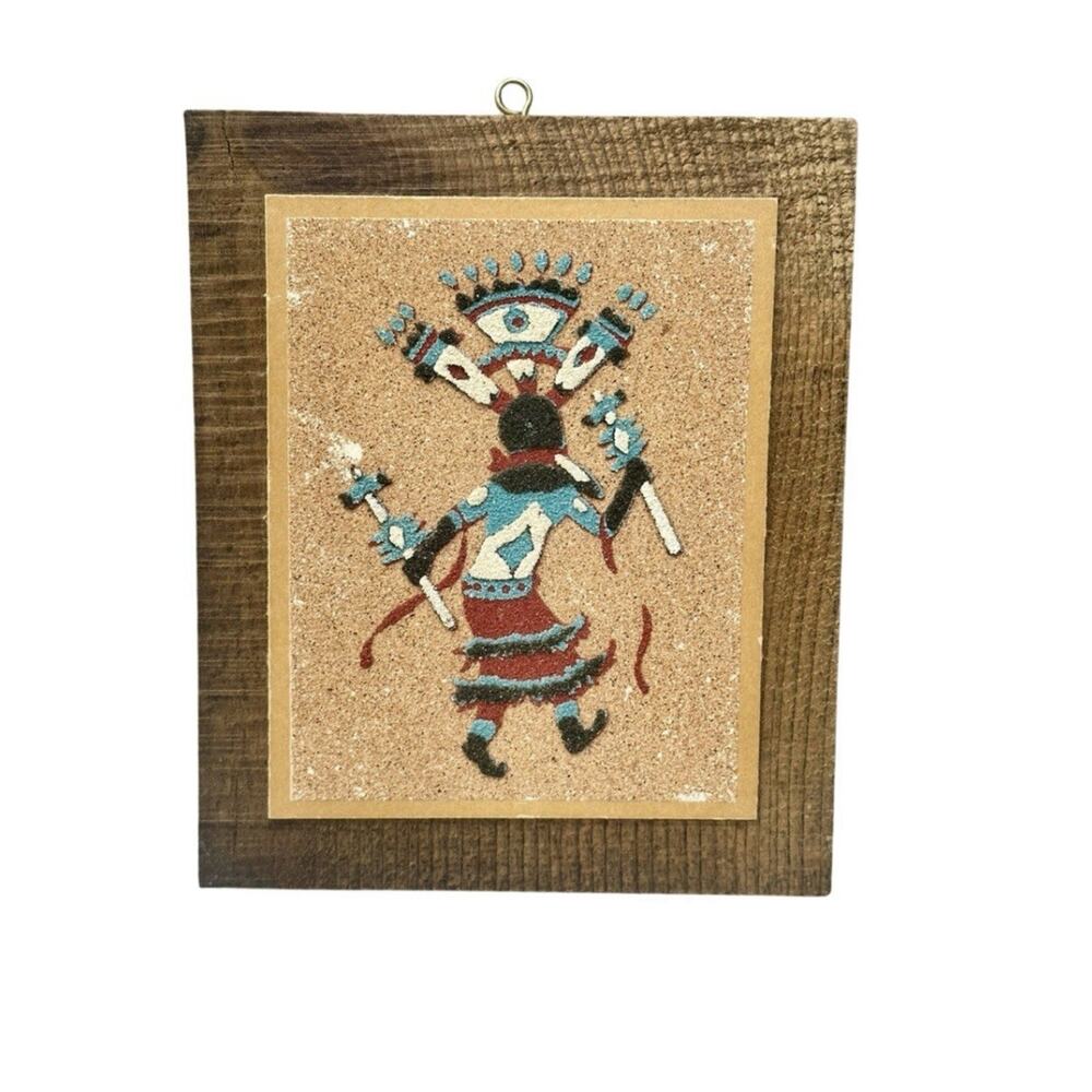 Rainbow Way Apache Mountain Spirit Dancer Sand Painting Southwest Wall Art‎
